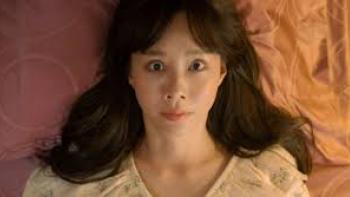 Same Day with Someone: Asian woman in bed looks startled