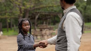 Sarah's Oil movie: Naya Desir-Johnson shakes hands with Zachary Levi