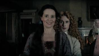 Savage House: Claire Foy smiles as Jack Farthing stands behind her in a highly decorated drawing room
