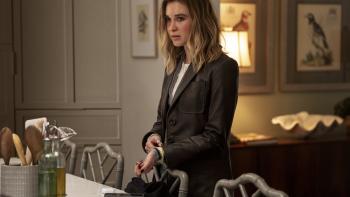 Scream 7 Movie: Tatum (Isabel May) adjusts the sleeve of a leather jacket with a dismissive look on her face