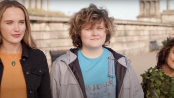 Jessie and the Elf Boy: Jessie with her female friend and a young boy elf