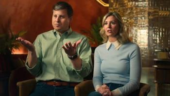 Shipwrecked: Nightmare at Sea: White man and woman sitting indoors, gesturing, with a warm-lit background.