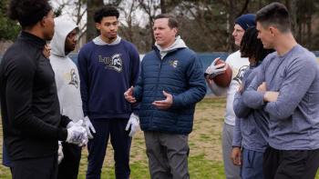 Signing Tony Raymond movie: Michael Mosley coaches seven Louisiana University special teams players