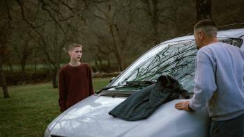Sovereign Movie: Joe Kane and his father, Jerry, argue while standing on opposite sides of their pulled-over car
