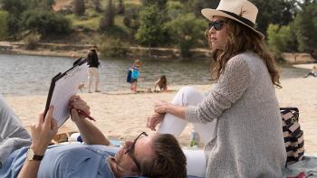 Spinning Man Movie: Evan and Ellen Birch at the beach
