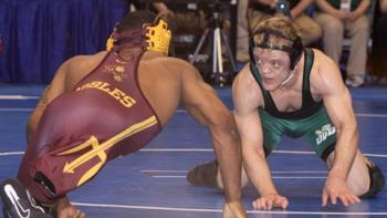 Standout: The Ben Kjar Story movie: Ben battles Anthony Robles in a wrestling match