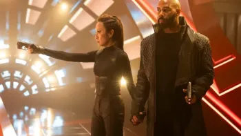 Star Trek: Section 31: Michelle Yeah points a phaser.