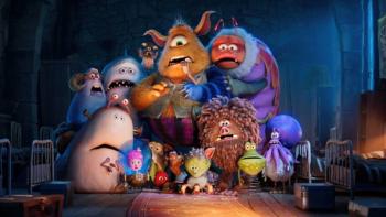 Stitch Head: A group of monsters huddle together, looking scared