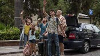 Summer Vacation movie scene 2: family waves goodbye as they pack the car