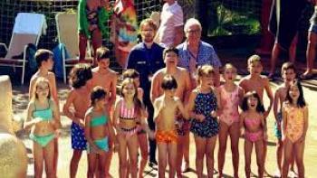 Summer Vacation movie scene 3:  Kids in swimsuits at the pool