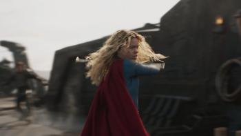 Supergirl Movie: Action shot of Milly Alcock