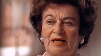 One Survivor Remembers: Gerda Weissmann Klein is shown in close-up speaking to an interviewer behind camera