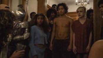 Sweethearts: Nico Hiraga and Kiernan Shipka at a party.