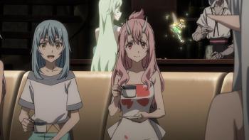 That Time I Got Reincarnated Movie: The ladies of Tempest sit together, talking, laughing, and drinking their tea