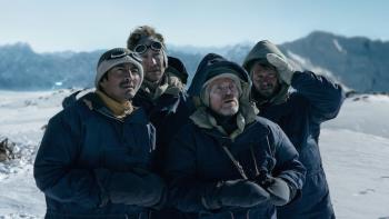 Tenzing: The climbing group looks up at the mountain.