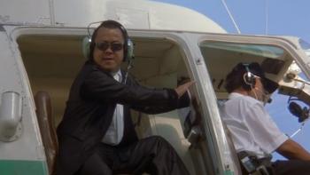 The Accidental Spy: Eric Tsang flying in helicopter