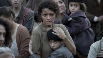 The Children's Train: Mother says goodbye to her son.