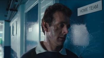 The Damned United: Michael Sheen listens by dressing room door