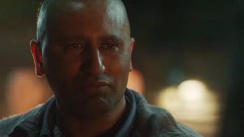 The Dark Horse Movie: Close up of a man's face in shadow, nighttime scene