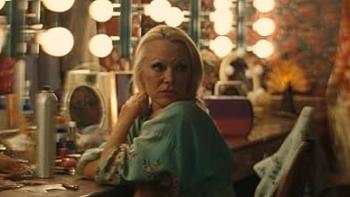 The Last Showgirl movie: Pamela Anderson sits at her vanity backstage