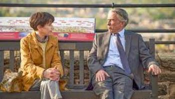 The Lost King: Sally Hawking and Steve Coogan sitting on a bench