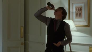 The Pass: Nico Mirallegro drinks from bottle in a hotel room.