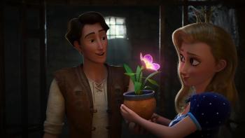 The Proud Princess: King Benjamin gives a glowing potted flower to Princess Carolina