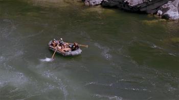 The River Wild: raft on the river