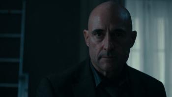 The Silent Hour: A close-up of Mark Strong staring straight ahead