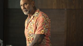 The Wrecking Crew: Dave Bautista in a Hawaiian shirt.