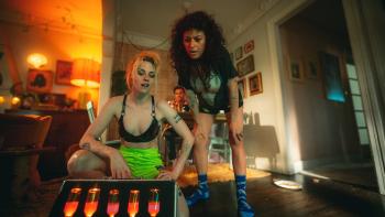 The Wrong Girls movie: Kristen Stewart and Alia Shawkat gawk at a suitcase full of pink vials
