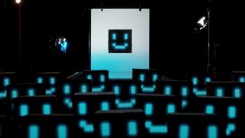 The AI Doc: Or How I Became an Apocaloptimist Movie: An infographic demonstrates AI as a room full of smiley-faced chips