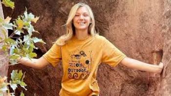 The Gabby Petito Story: Skyler Samuels smiling with tree