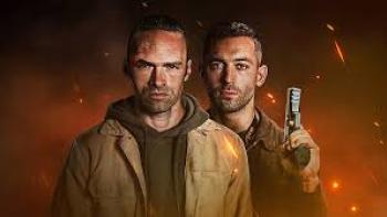 The Orphans: Man with gun and man in front of him