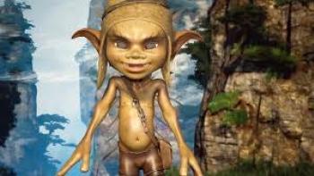 The Thanksgiving Movie: Gold creature outside