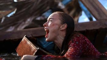 Thrash: Phoebe Dynevor screams for help.