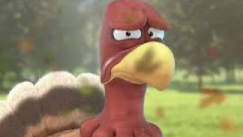 Turkey Day Movie: Sad-looking animated turkey