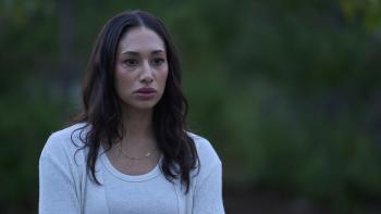 Untitled Home Invasion Romance: Meaghan Rath in a white shirt.