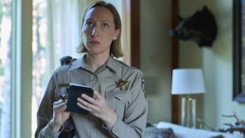 Untitled Home Invasion Romance: Anna Konkle in police uniform.