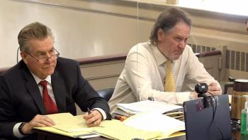 Untold: The Shooting at Hawthorne Hill movie: Edward Bilinkas sits next to Michael Barisone in court