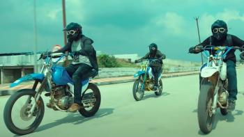 Valimai: Four masked characters on bikes.
