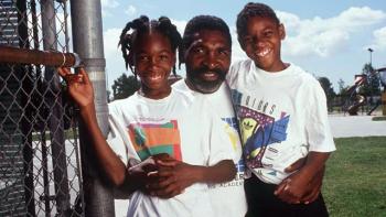 Venus and Serena: The young Williams sisters with their father, Richard