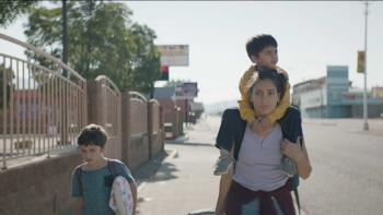 The Wolves: Young mother Lucia with her two sons