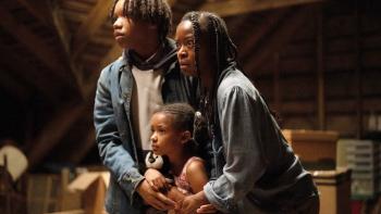 The Woman in the Yard Movie: Taylor, Annie, and Ramona bunch together as they face a malevolent force in their attic