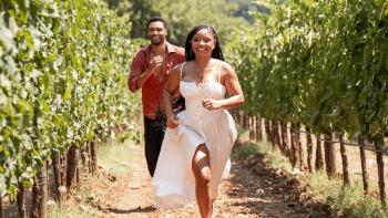 You, Me & Tuscany Movie: Regé-Jean Page and Halle Bailey run through a vineyard