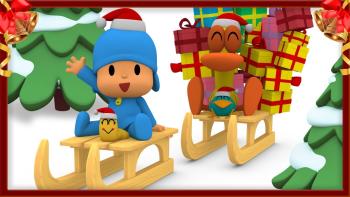 Pocoyo delivers gifts. 