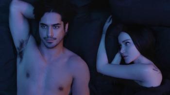 56 Days TV show screenshot 3: Oliver and Ciara awake in bed