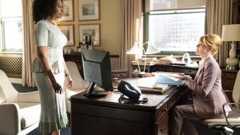 All Rise TV Series: Lola (Simone Missick) talks to Lisa (Marg Helgenberger)