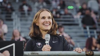 Angel City TV Show: Natalie Portman at an Angel City Football Club game.