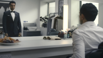 Bait TV show screenshot 1: Shah Latif sees himself as a tux-wearing James Bond in the mirror.